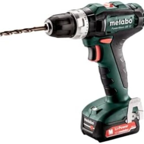 Metabo SB12 PowerMaxx SB 12 Cordless Impact Drill (601076500) Plastic Case 12 V 2 x 2 Ah Li-Ion + SC 30, 12 V, Size