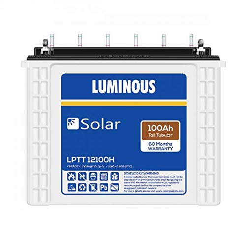 Luminous Solar Battery LPTT 12100H – LPTT 12100H 100Ah Luminous Solar Tall Tubular Battery for Home Office