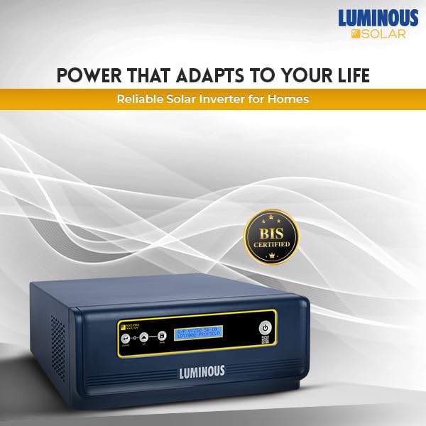 Luminous Single Phase Off-Grid Pure Sine Wave Solar Inverter, MPPT and iSOT Technology, Customized Saving Modes, Supports up to 1000Wp Panels, LCD Display - Image 3