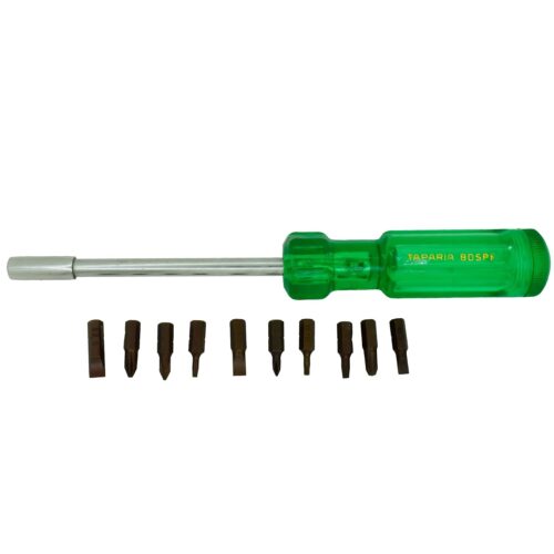 Taparia BDSPF Steel (8.0 x 125mm) Bit Driver Set (Green and Silver, Pack of 9)