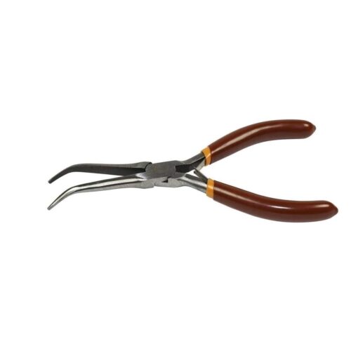 Taparia-1409 Long Needle Bent Nose Mini Plier (Silver & Brown) Pack Of 2