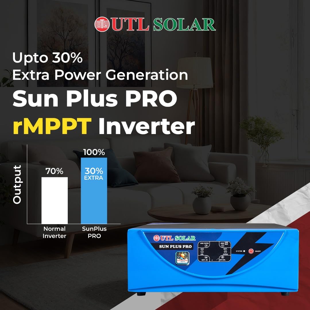 UTL Sun Plus Pro 1020 Inverter for Home, Office & Shops | MPPT Solar Inverter | Supports 1 Inverter Battery | LED Display | Easy Installation - Image 3