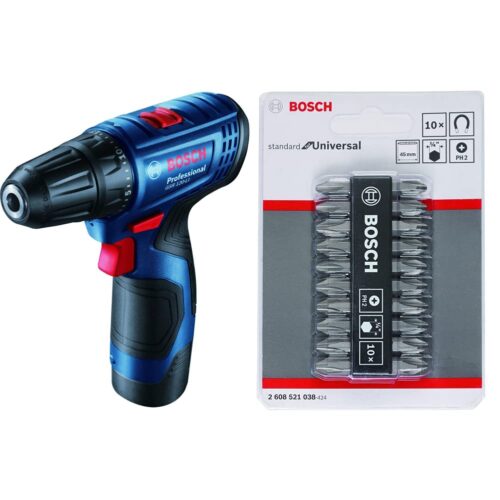 Bosch GSR 120-LI Cordless Drill Driver, 12V, 1,500 rpm, 14/30/- Nm, 10 mm Chuck