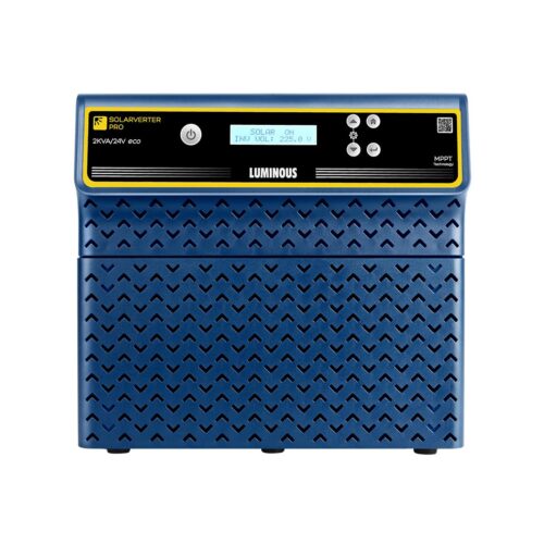 Luminous Single Phase Off-Grid Pure Sine Wave Solar Inverter, Smart Solar Optimization, Remote Monitoring, Supports up to 2000Wp Panels, LCD Display