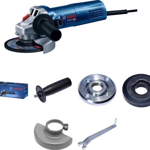 Bosch GWS 900-125 S Heavy Duty Electric Angle Grinder, 900W, M14, 11,000 rpm, Variable Speed, Lockable Switch, Restart Protection, 1.9 kg +4 Bosch Accessories