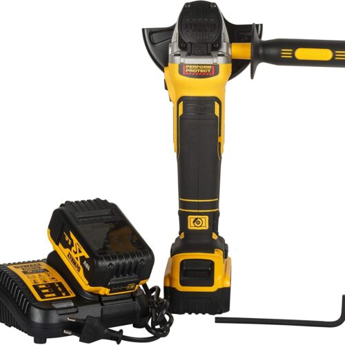 DEWALT DCG405P2-QW 18V 125mm XR Li-ion Cordless Angle Grinder with Brushless motor 2×5.0Ah Batteries Included- Perform and Protect Shield