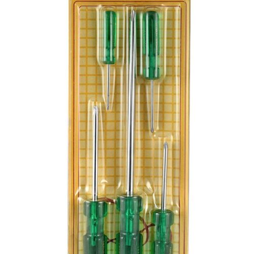 Taparia Screw Driver Kit 1017, 5 Pieces, Green & Silver, 5 pc