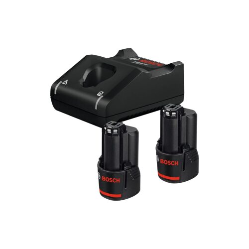 BOSCH 2 X GBA 12V 2.0Ah + GAL 12V-40 Professional Starter Set, Compact Battery & Fast Charger