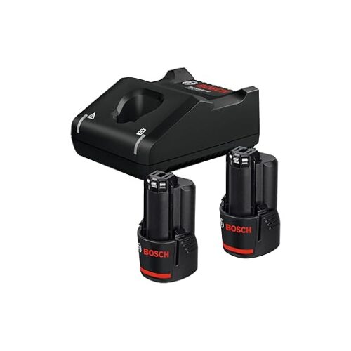 BOSCH 2 X GBA 12V 2.0Ah + GAL 12V-40 Professional Starter Set, Compact Battery & Fast Charger, Compatible with 12V Tools, Wall Mountable, 6 Months Warranty