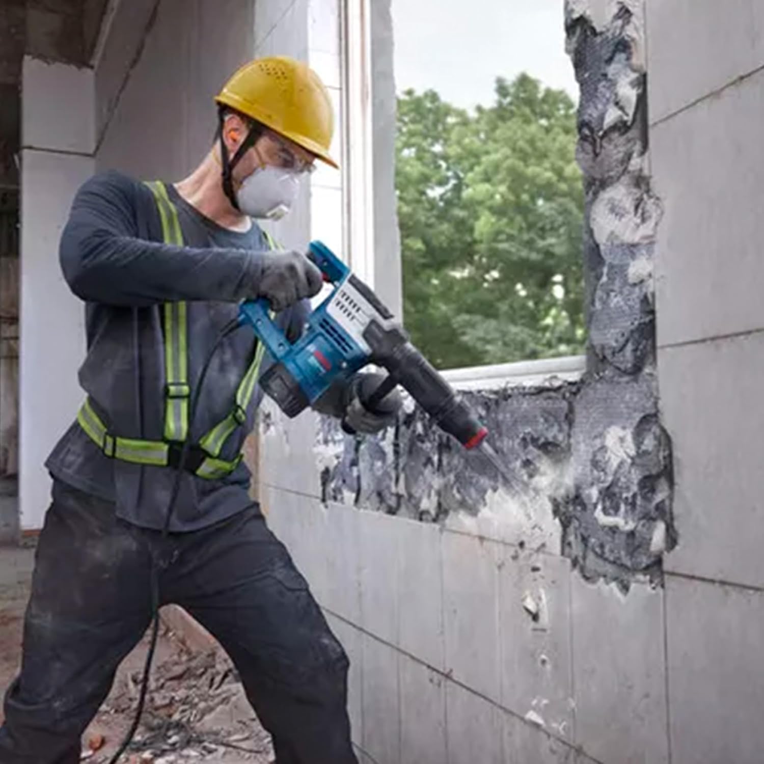 BOSCH GSH 5 HX Professional Demolition Hammer 2,900 BPM, 1,100 W 7.8 J Impact Energy Low Vibration & Durable Build Ergonomic Soft-Grip Handle Heavy-Duty Chiseling - Image 5