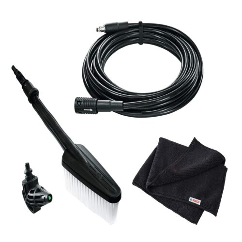 BOSCH Car Cleaning Kit | All-Round Car Cleaning Kit – Microfibre Cloth, Extension Hose for Greater Reach, Wash Brush with Quick Connection, 90° Nozzle, Accessories for Aquatak