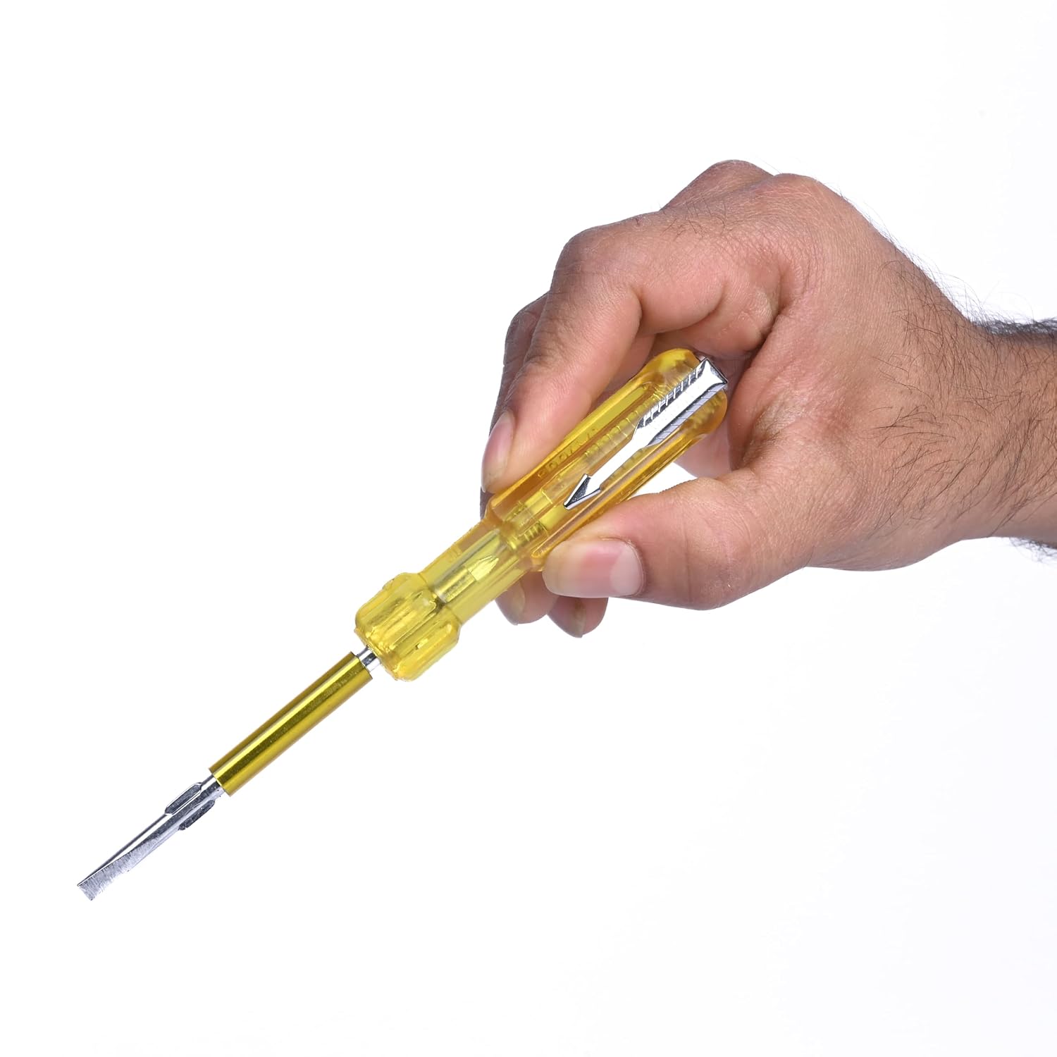 Taparia 819 Two in One Line Tester Screwdriver - Neon Voltage Tester Bright Light Indicator - Insulated Shock Proof Blade for Electricians - Pocket Clip - 65mm Flat Blade - Image 5