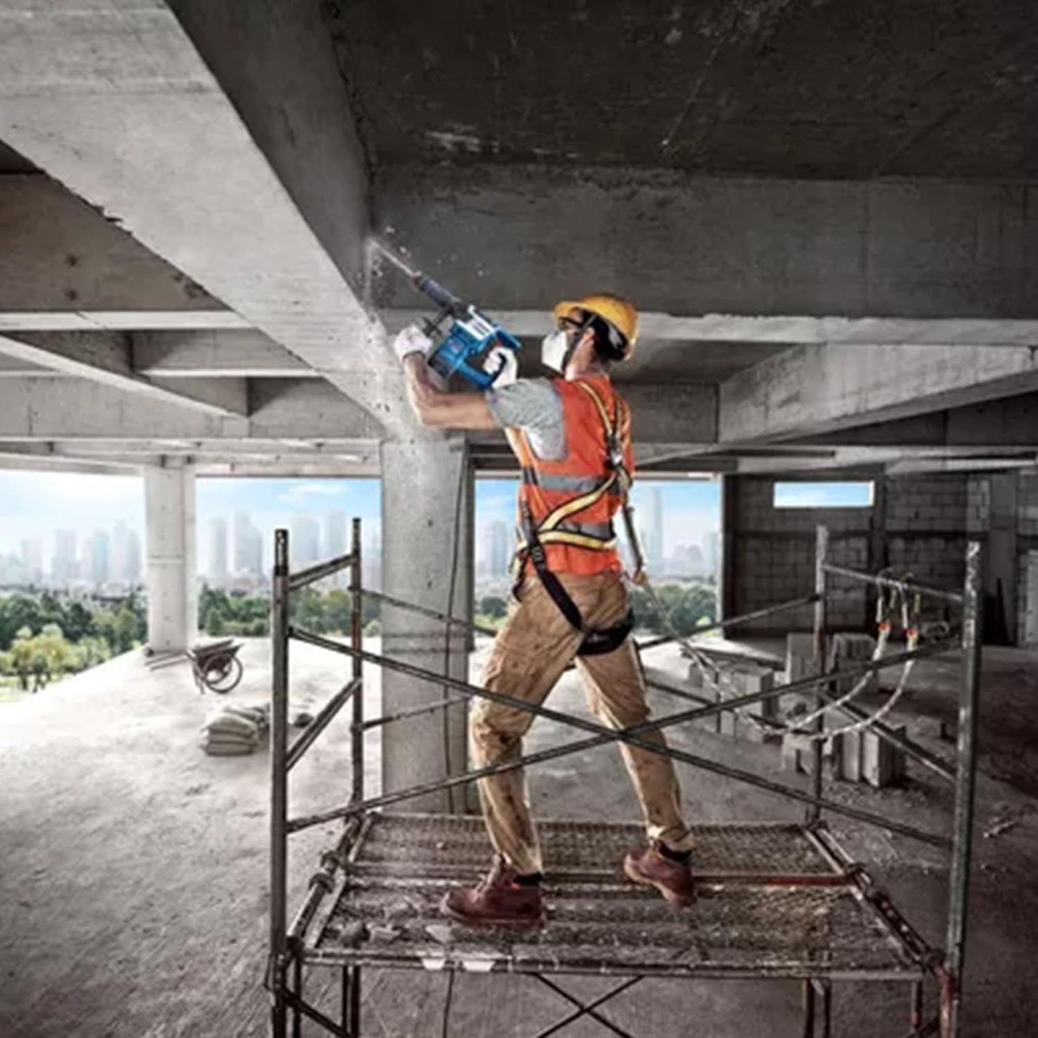 BOSCH GSH 5 HX Professional Demolition Hammer 2,900 BPM, 1,100 W 7.8 J Impact Energy Low Vibration & Durable Build Ergonomic Soft-Grip Handle Heavy-Duty Chiseling - Image 3