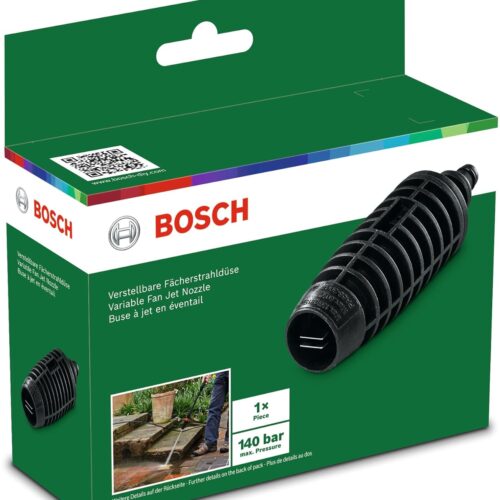 BOSCH Variable Fan Jet Nozzle, Max Pressure- 140 Bar, Easily Connect to Lance, For Tough Dirt Removal and General Cleaning, Accessory for Aquatak pressure washers, Twist to Change Jet, 0.07 Kg