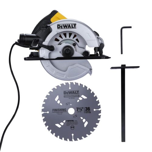 DEWALT DWE5615-IN 1500W 184mm Compact Circular Saw with 2mm Thickness Stamp Steel Shoe for Sharp Cuts