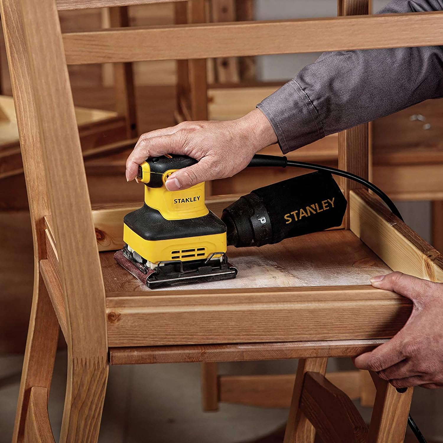 Stanley SS24-IN 240W, 14 Corded Electric Sheet Sander (Yellow and Black) - Image 5
