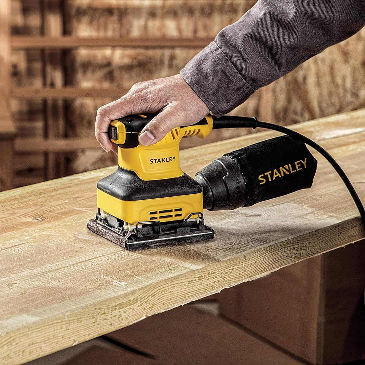 Stanley SS24-IN 240W, 14 Corded Electric Sheet Sander (Yellow and Black) - Image 7