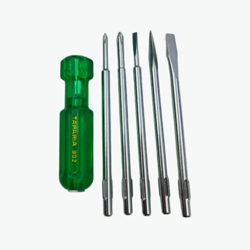 Taparia Model 802 Screwdriver Set  Neon Bulb Tester Included  Tip Sizes 6.0×0.8mm, 3.5×0.5mm, Phillips 0, Square Poker, Phillips 1  High-Grade Steel Blades with Comfortable Grip. DIY, Professional and Industrial use